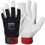 Pig Grain Leather with Cotton Back & Velcro Closure, Winter Lined Assembly Winter Gloves