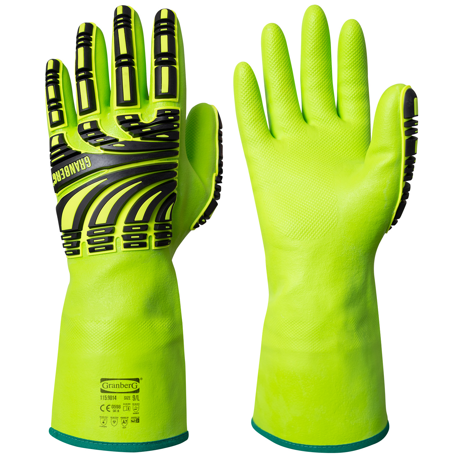 length 32 cm Size 10 Chemical Protective Gloves Nitrile Green 